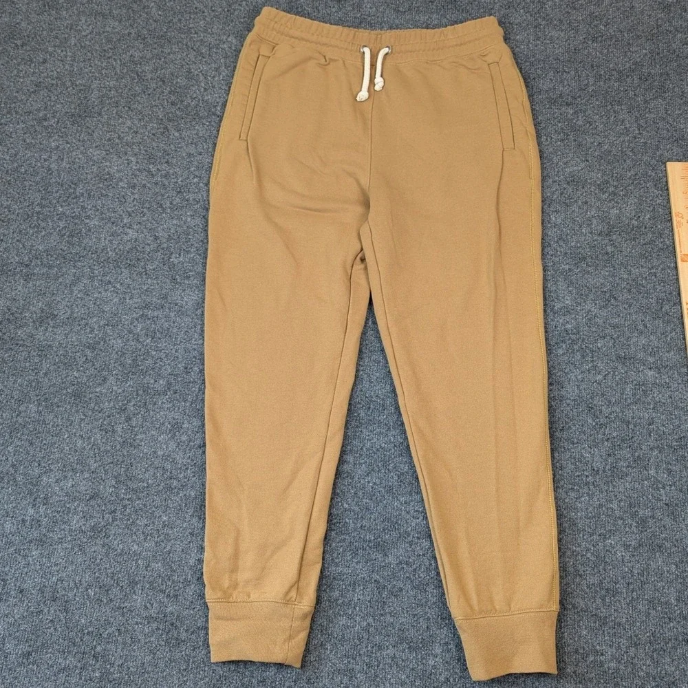 The North Face Mens Joggers Tan Brown Fleece Sweatpants Logo Patch Size M